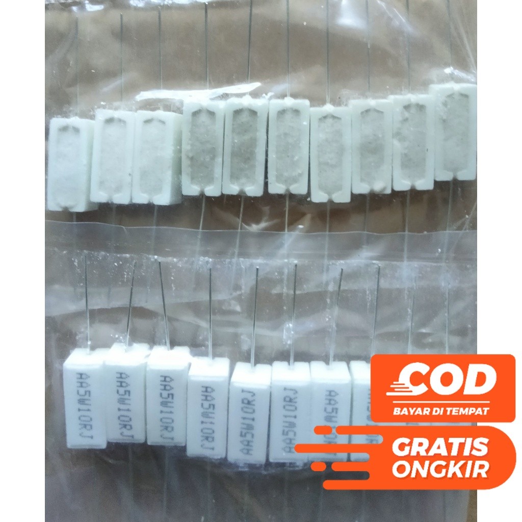(10 PCS) RESISTOR KAPUR 10OHM 5WATT R KAPUR 10OHM 5W RESISTOR 10 OHM 5 WATT