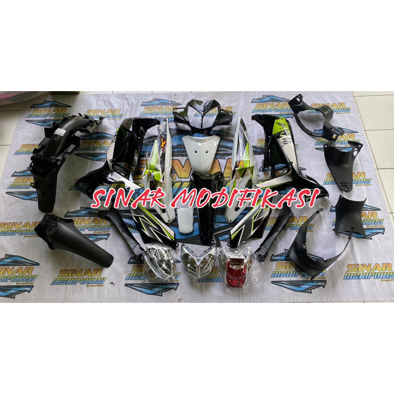 Fullset cover body supra x 125 karburator / supra x 125 batman hitam putih hijau