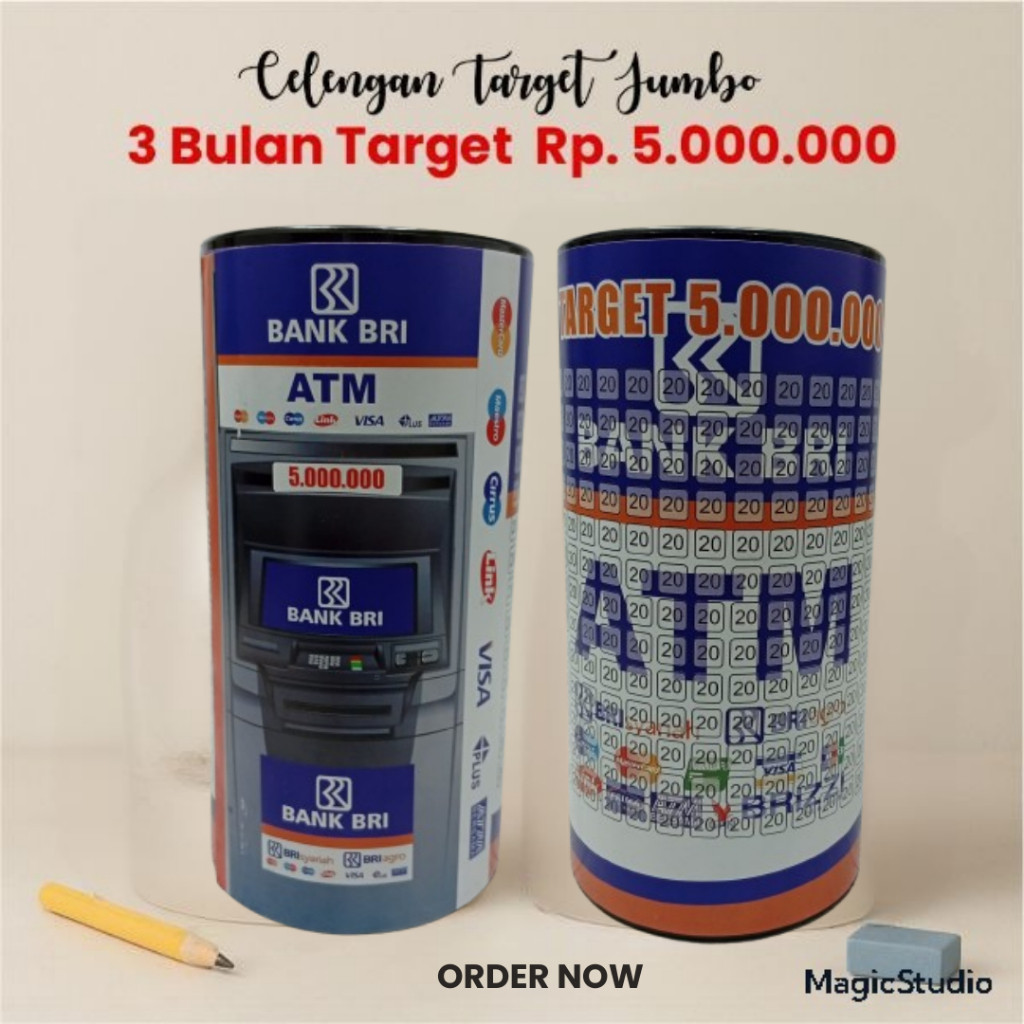 Celengan Viral Atm Celengan Plastik Target 5 Juta 10k Buka Tutup Permanen Tabungan Masa Depan 10 x 2
