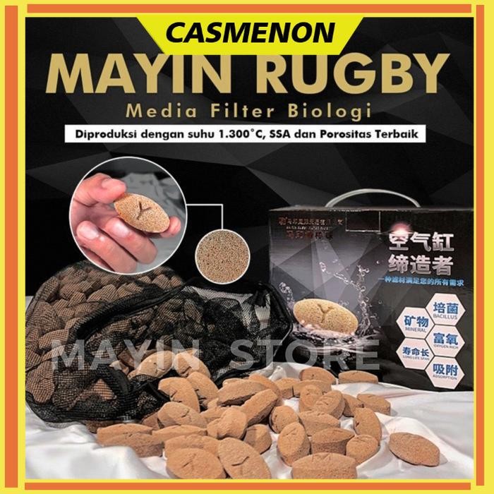 MAYIN Rugby Media Filter Biologis Rumah Bakteri Aquarium Ikan Arwana
