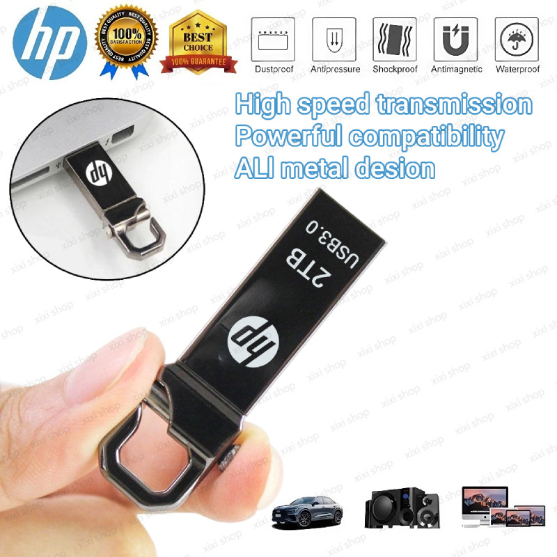 Flashdisk HP 2TB/1TB Flash Drive Metal Waterproof High Speed U Disk Flash Drive