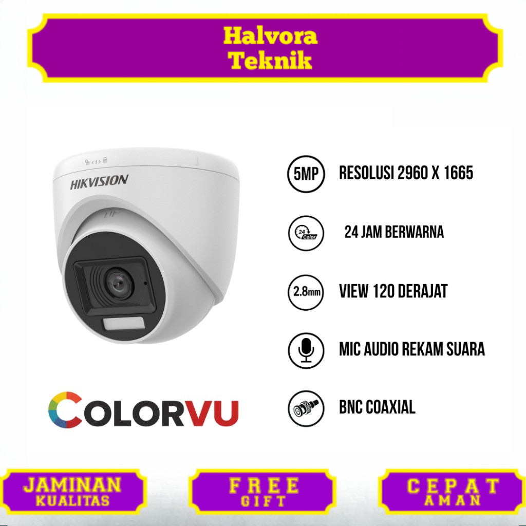 KAMERA CCTV HIKVISION COLORVU 5MP INDOOR AUDIO SERIES COLORFUL