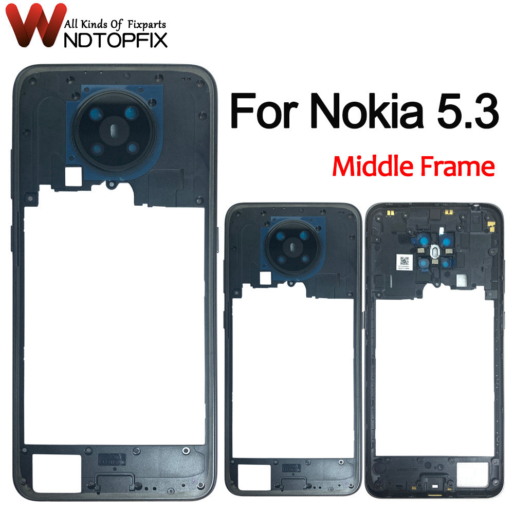 High Quality For Nokia 5.3 Middle Frame With Volume Button Housing Case For Nokia 5.3 TA-1234 TA-122