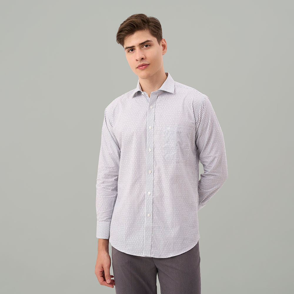 Kemeja Lengan Panjang Guy Laroche Micro Teal - Grey Smart Casual