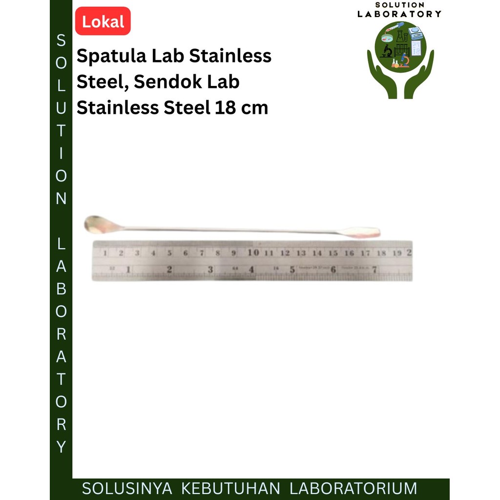Spatula Lab Stainless Steel, Sendok Lab Stainless Steel 18 cm
