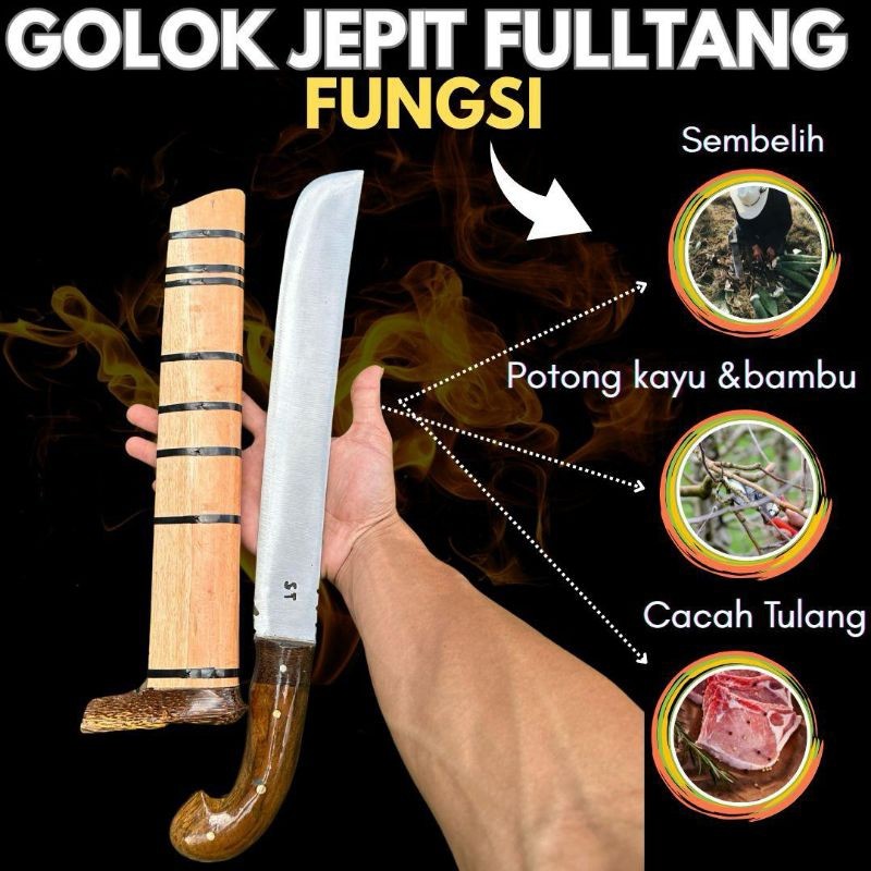 Golok Jepit Golok Bambu Tebas FulnBaja  Sipuh ""Siap Pakai