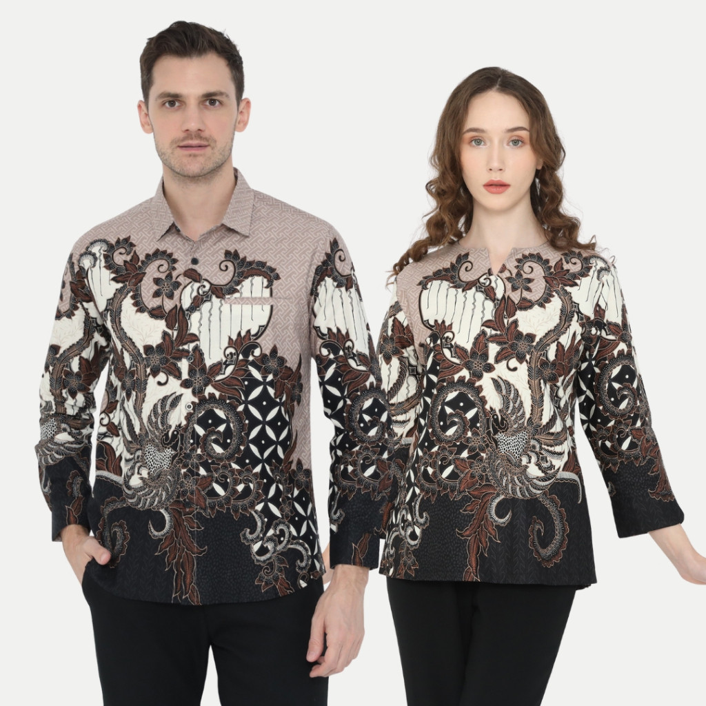XALISHOP Batik Couple Atasan Batik Pria dan Wanita Salem OLR293
