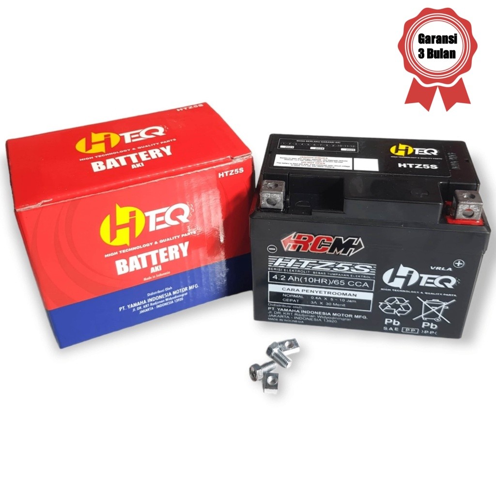 HTZ5S ACCU ACU AKI KERING VOLTAGE 12V KAPASITAS 4.2 Ah / 10 Hr 65 CCA BEAT VARIO ASTREA STAR BLADE S