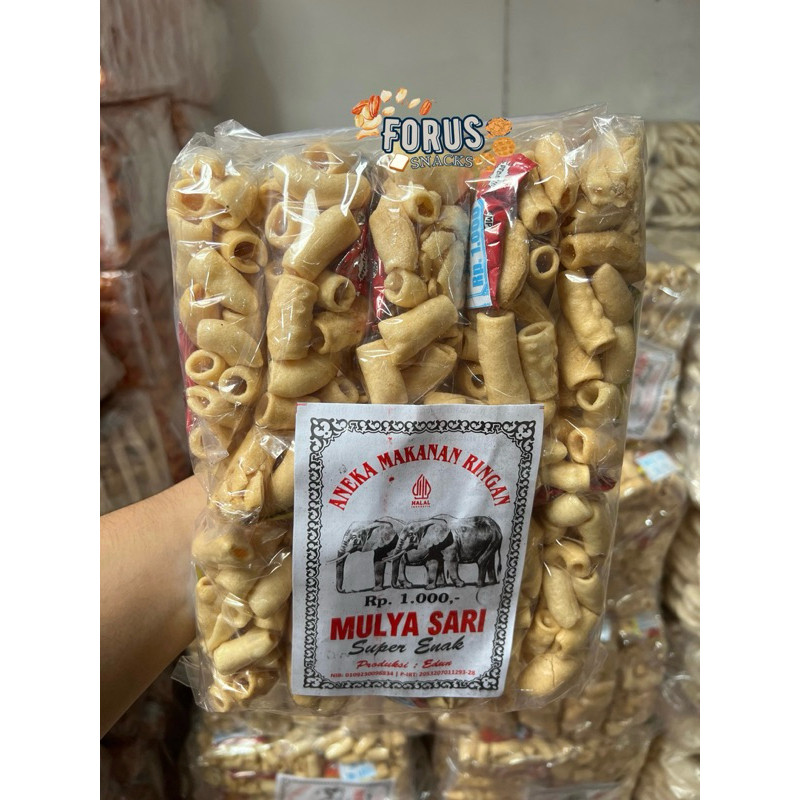 Makaroni Saus JUMBO Renyah Cap MULYASARI Jajanan Pasar TERMURAH 1 Pak Isi 12 Pcs