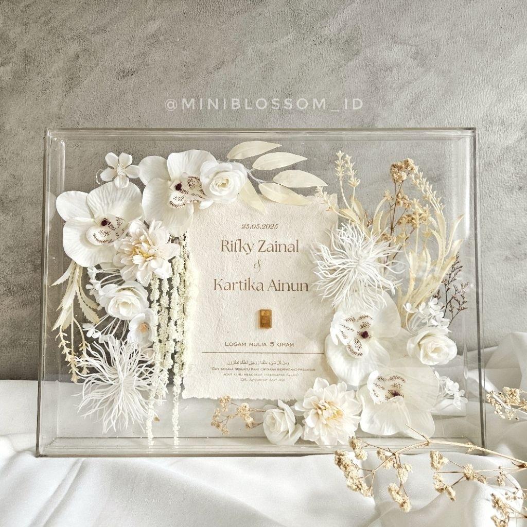 NOMA Bingkai Mahar Akrilik / Acrylic Frame Mahar Minimalis / Mahar Pernikahan Modern / Frame Mahar T