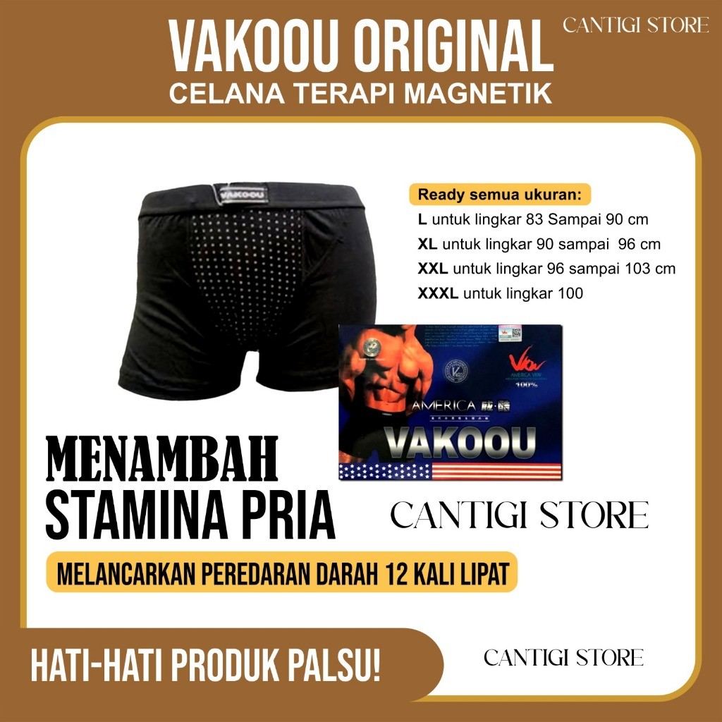RIRUSHOP Celana Dalam CD Boxer Underware Terapi Theraphy Keperkasaan Kesehatan Vitalitas Ion Magnet 