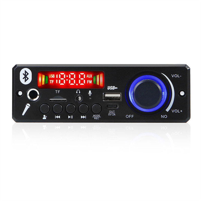 Leading-5.0 DIY MP3 Decoder Board 12V MP3 Player Car FM Radio Module TF USB Mic Record (B)