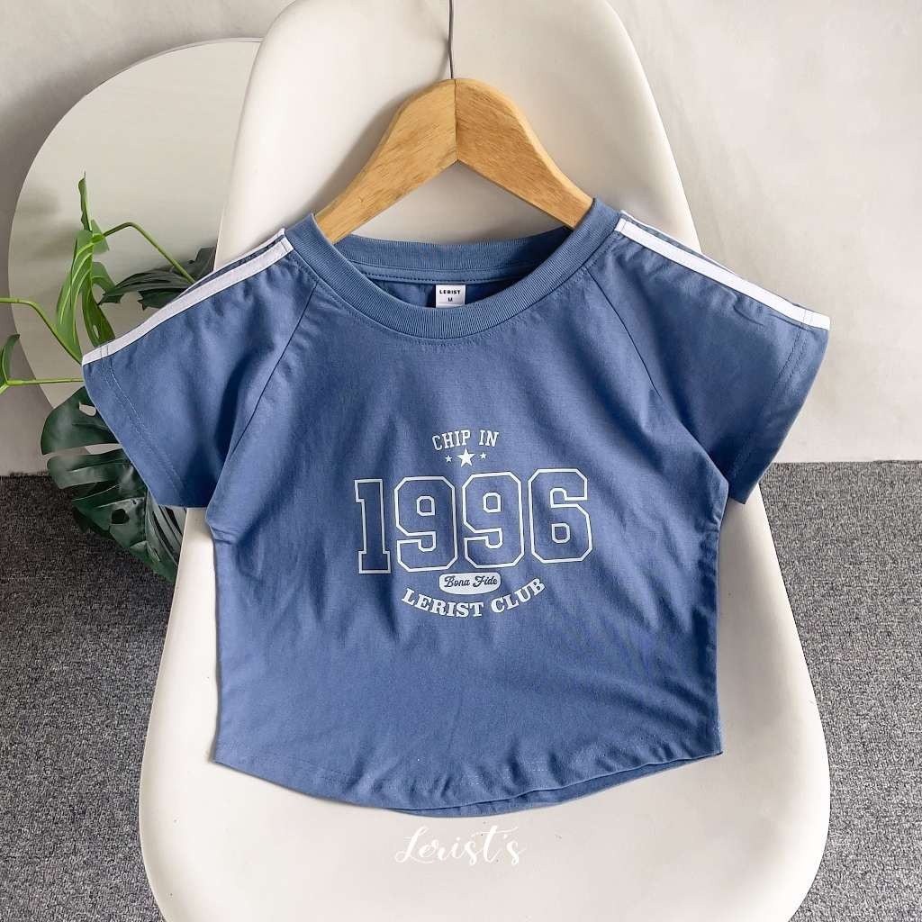 _ PROMO - CROP CHIP IN 1996 LERIST CLUB WOMEN - Tshirt Crop Round neck top tee Kaos atasan wanita co