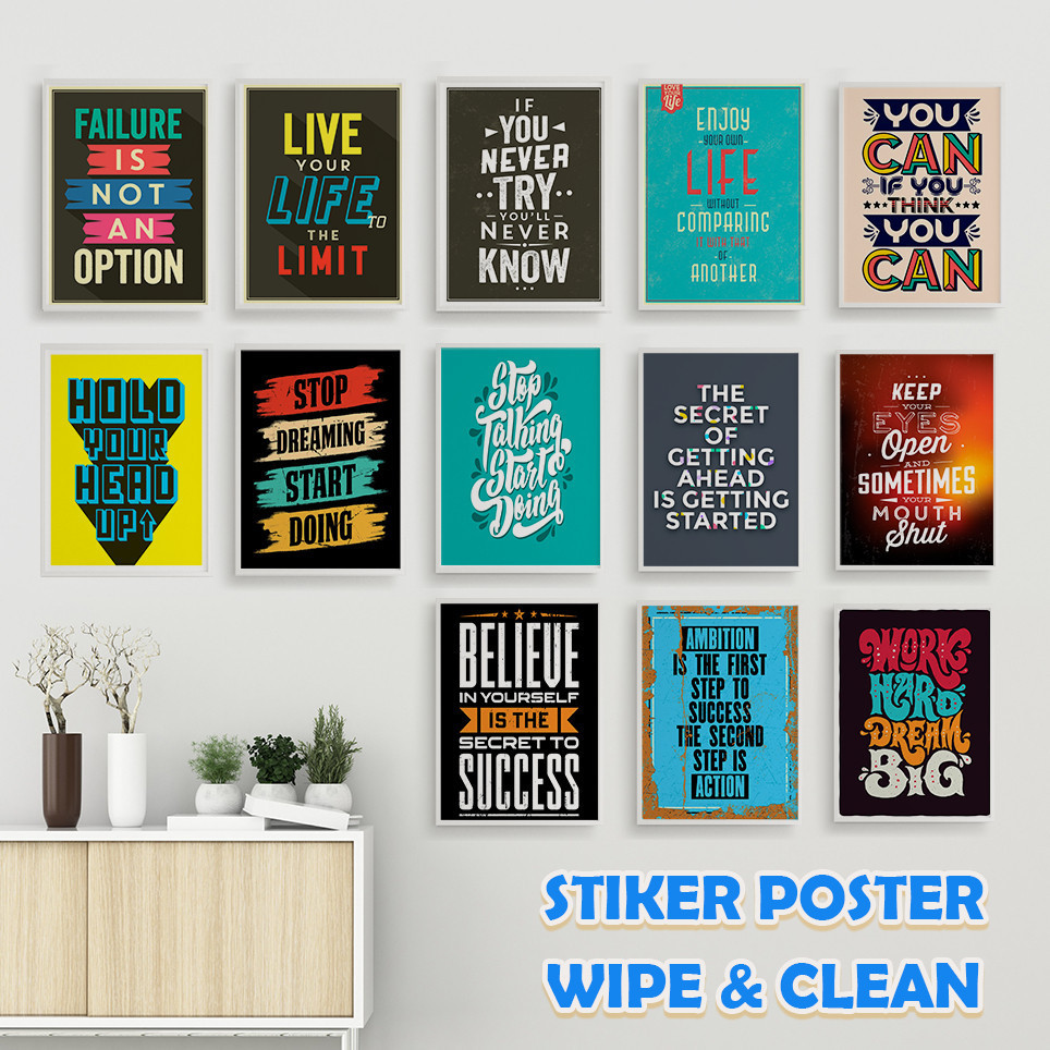 Stiker Poster Dinding Kata Motivasi Belajar Anak SD SMP