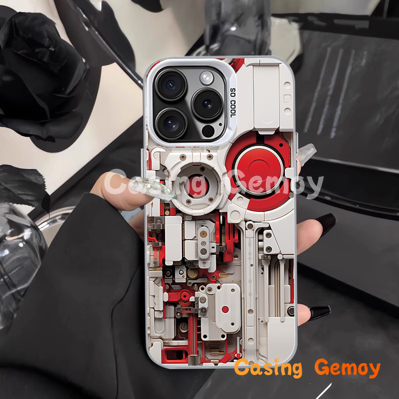 bagian dalam mesin berwarna merah Compatible For IPhone Casing Ponsel,11 12 13 14 15 IPhone15 14 13 