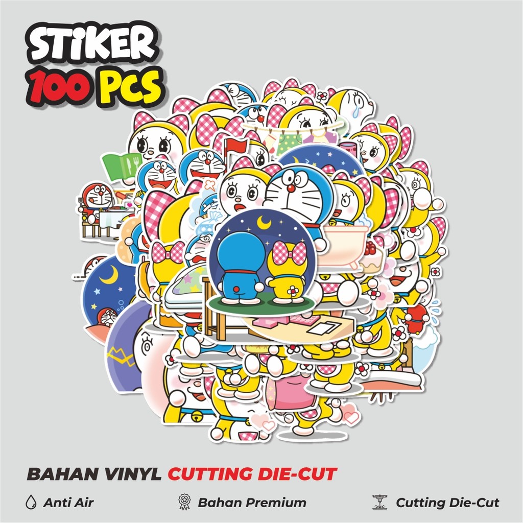 Terbaru 50 pcs Stiker Dorami Doraemon Sister Dekorasi Lucu Kreatif untuk Notebook, Skateboard, HP