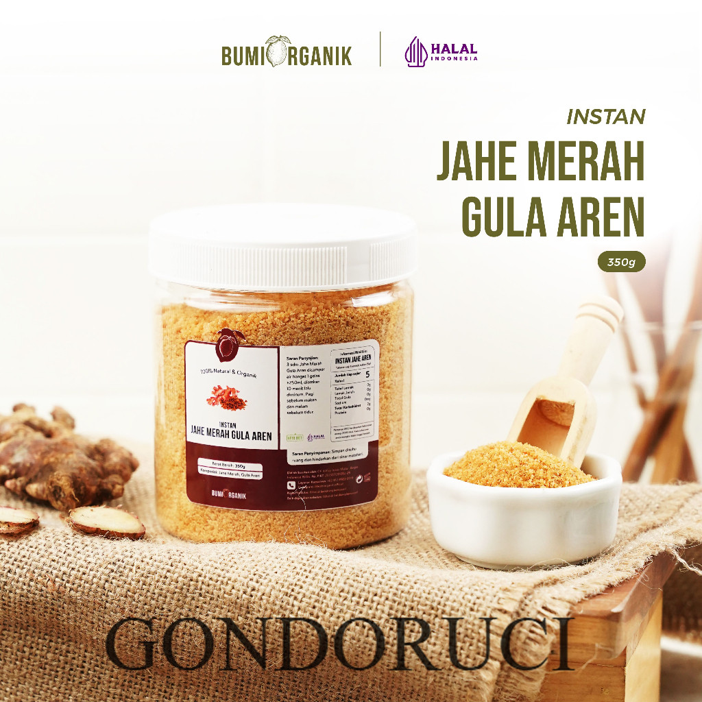 [ GONDORUCI ]  JAHE MERAH GULA AREN 350G / JAHE MERAH GULA AREN BUMI ORGANIK / JAHE MERAH / JAHE MER
