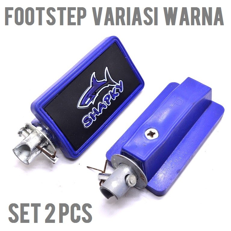 FOOTSTEP BELAKANG VARIASI BIRU pijakan kaki besi karet barstep bar foot step universal motor