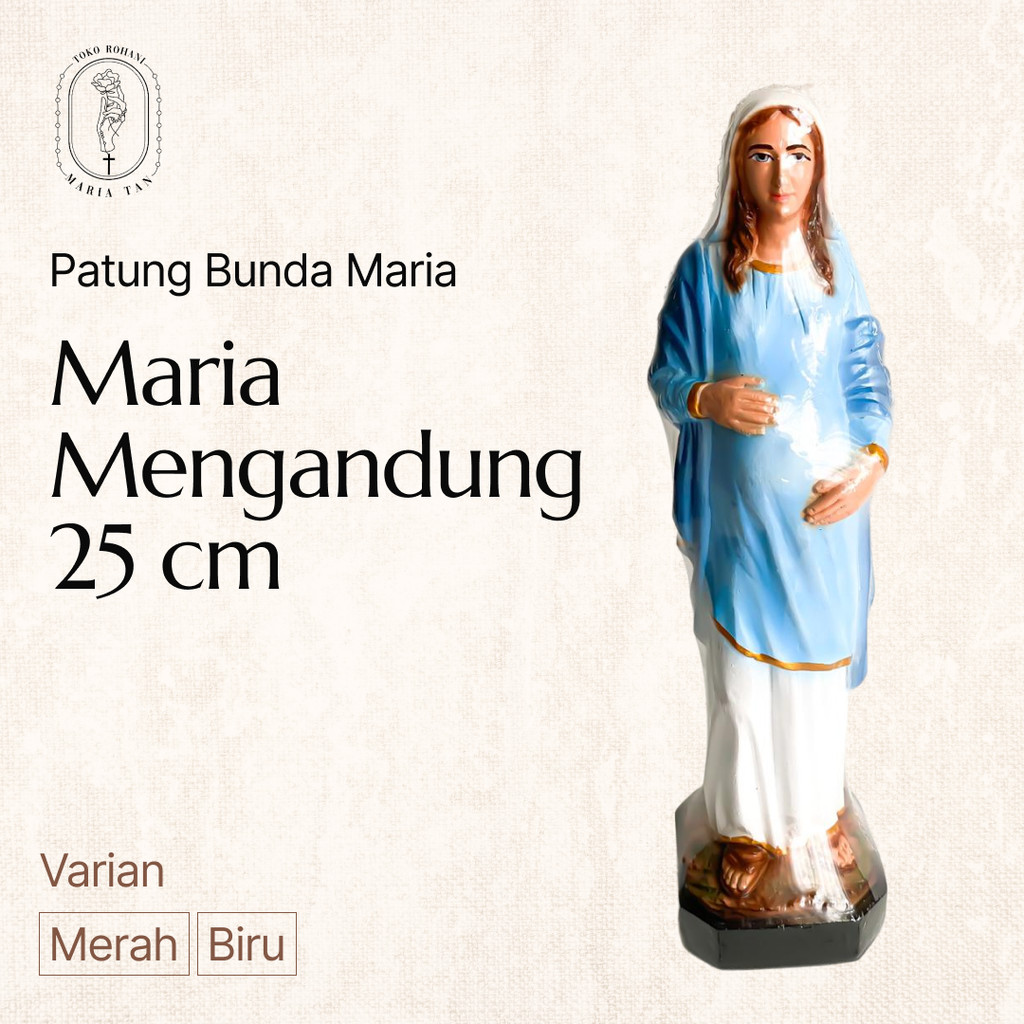 Patung Bunda Maria Mengandung 25cm - Patung Katolik - Bunda Maria - Patung Rohani