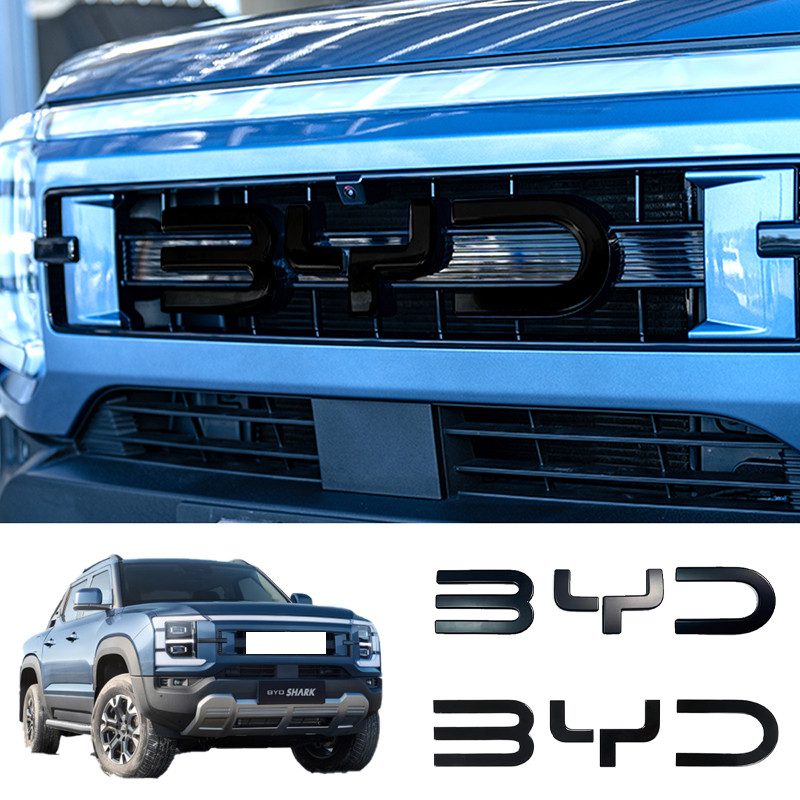 Front Back Badge Letter Logo 3D Cover Sticker Black For BYD Shark 6 Decorative Car Sticker for Shark