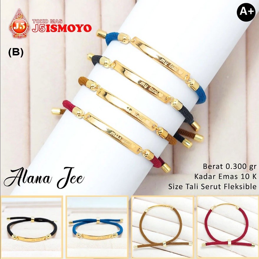 Gelang Tali Kombinasi Emas Alana Jee  Dewasa Tm J5 Ismoyo