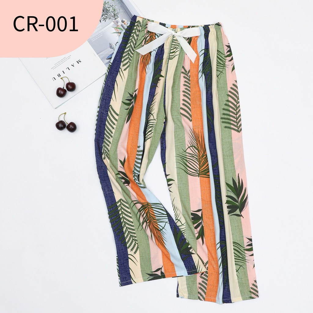 READY PREMIUM Celana Panjang Rayon Model Kulot Pita ALL SIZE MOTIF BUNGA BALI POLKADOT FASHIONWEAR R