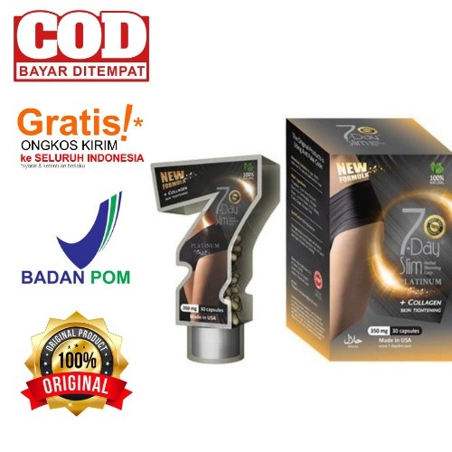 TERLARIS 7 Day Slim Platinum Original Asli Obat Herbal Pelangsing Penurun Berat Badan Diet Cepat Kur