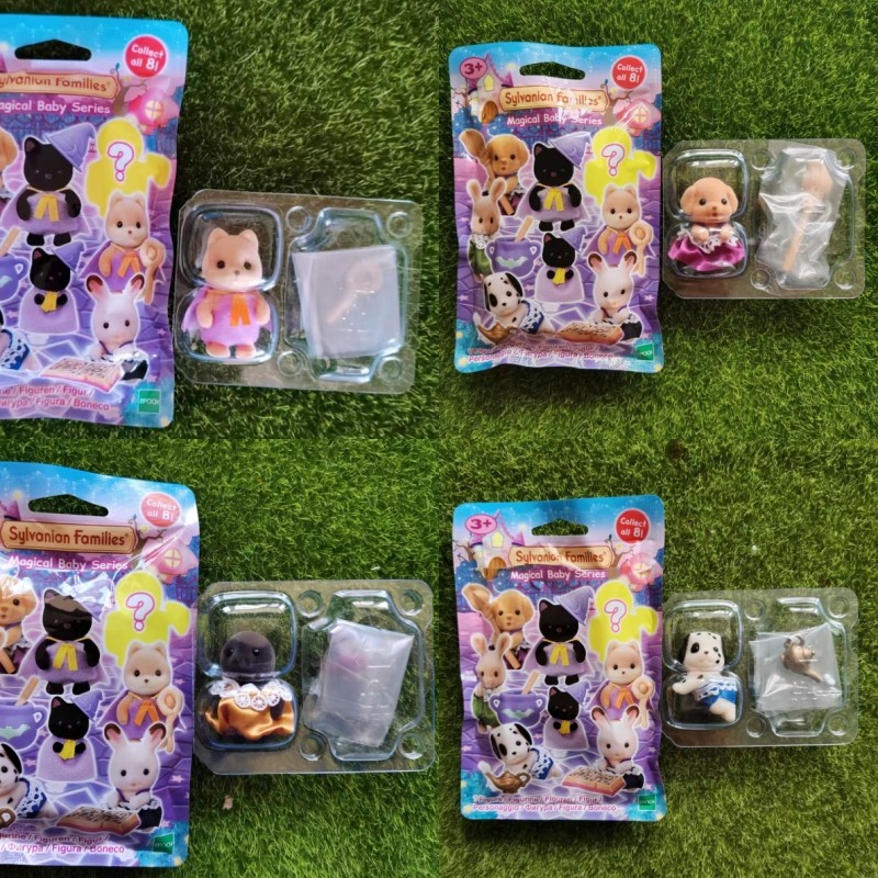 Original SYLVANIAN FAMILIES Magic Series Doll House Poodle Baby Mole Baby Doll Flocking Doll Decorat