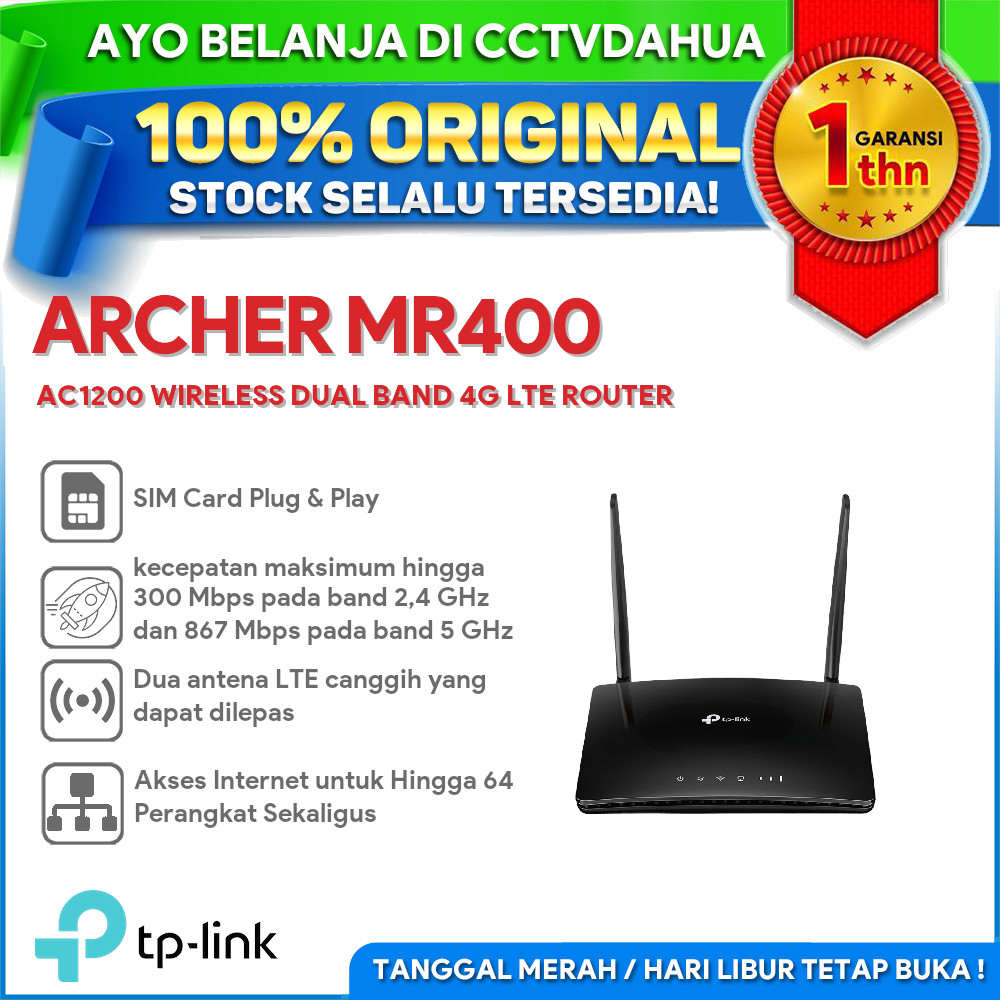 TP-LINK ARCHER MR400 AC1200 WIRELESS DUAL BAND 4G LTE ROUTER