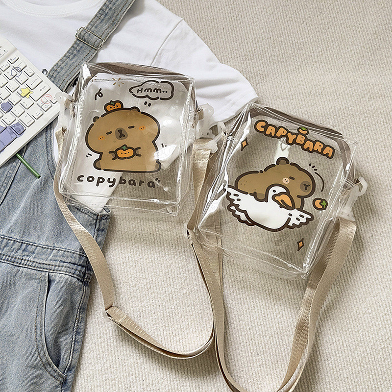 TasBagus COD Tas Bahu Persegi Kecil Transparan Wanita Kartun
