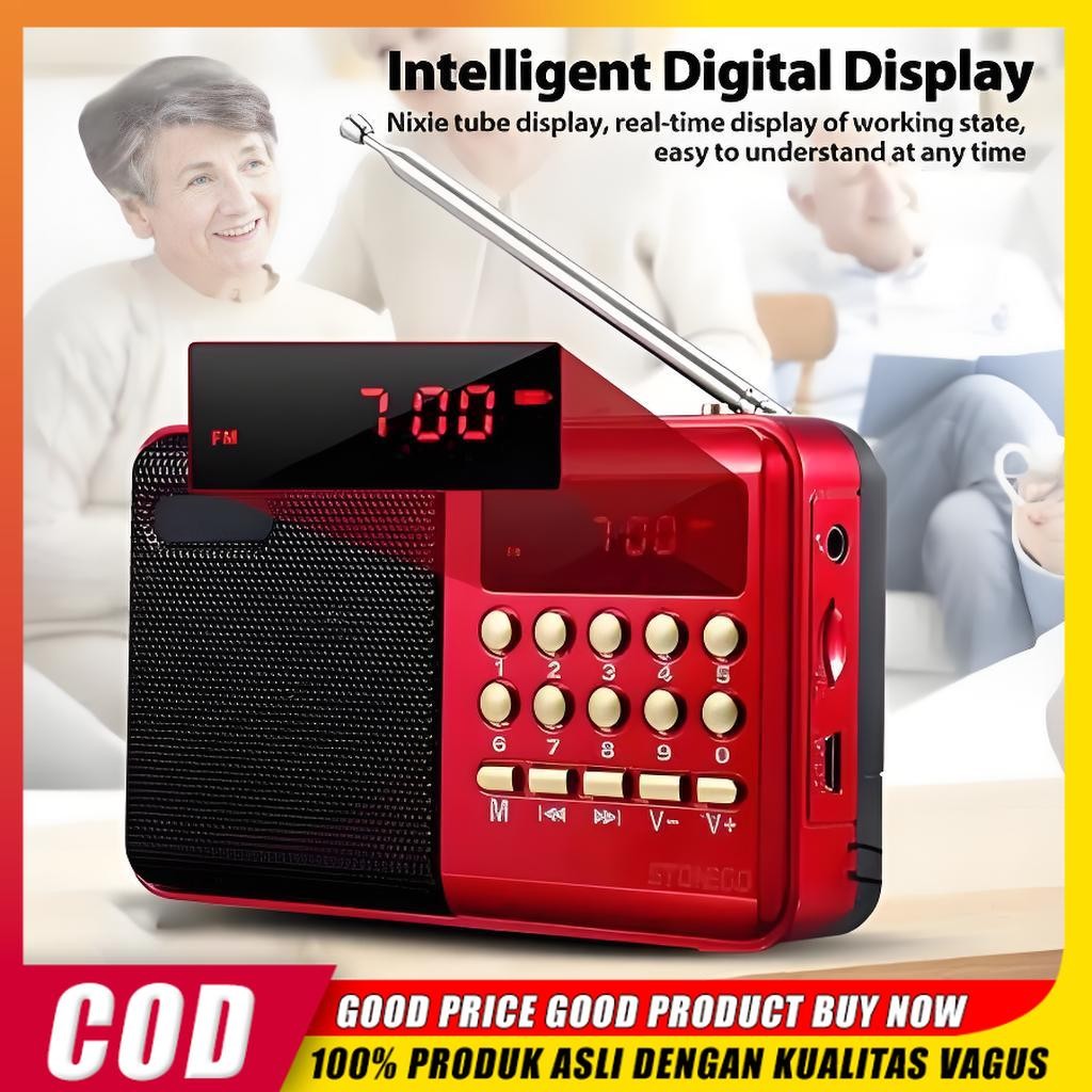 Radio Bluetooth Digital FM SD USB MP3 Player Portable Radio Mini Suara Jernih Support TF Card Batera