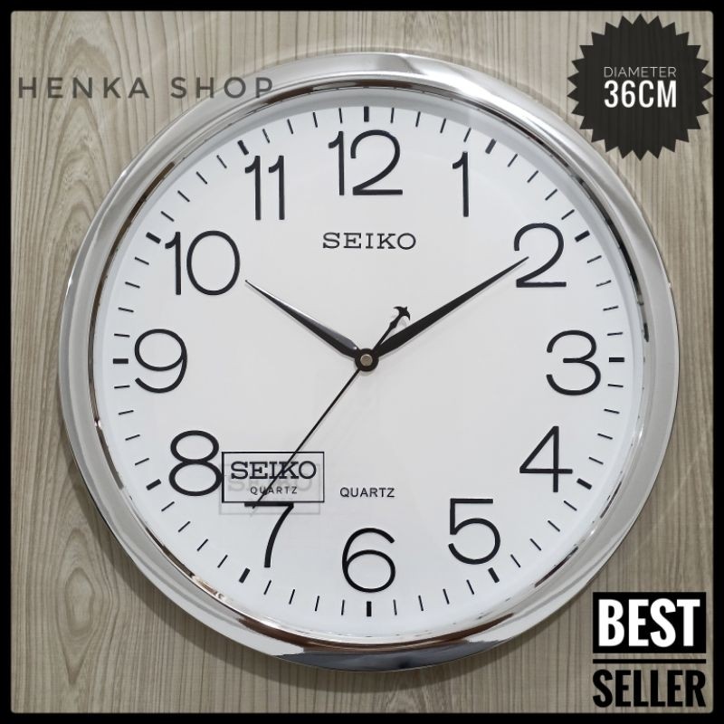 Jam dinding Seiko 36cm mesin bagus (detak/sweep)