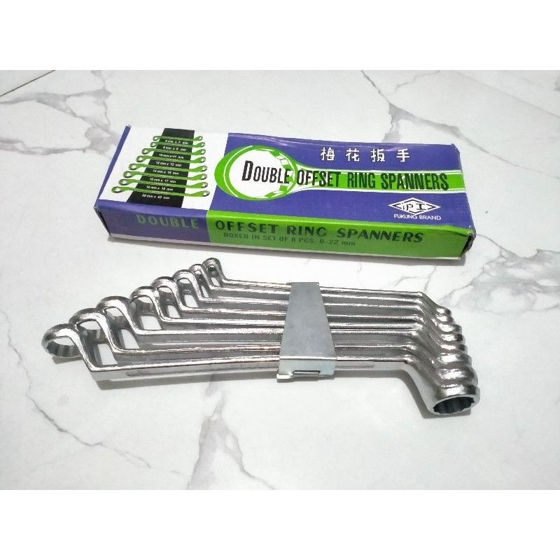 FUKUNG Kunci ring set 8pcs fukung kunci ring komplit 6mm -22mm