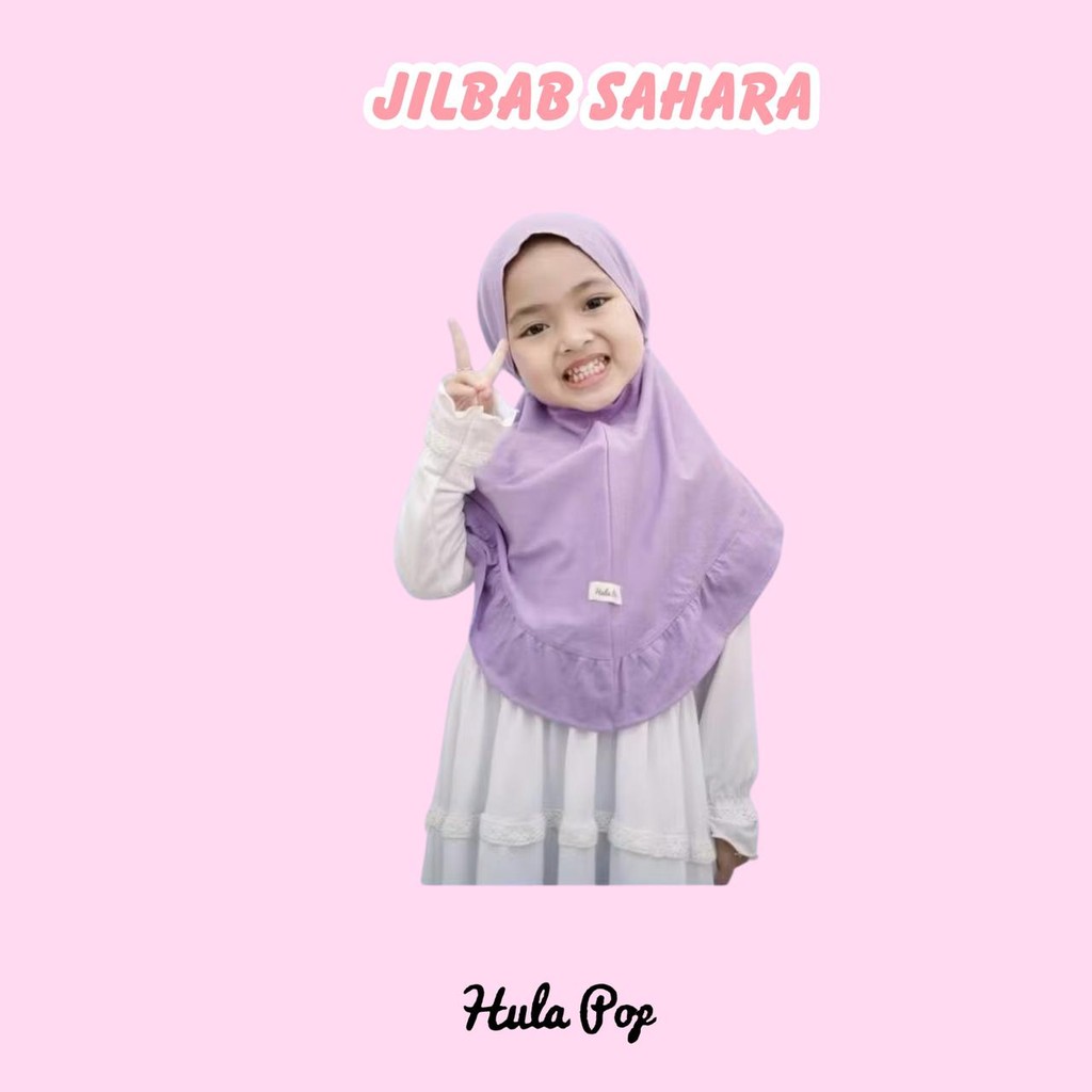 Jilbab Anak Sahara Hullapop Warna Lilac Size 1-5tahun
