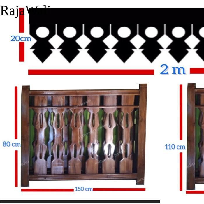 lisplang gigi balang jati dan pagar tinggal pasang kayu jati betawi RJ15