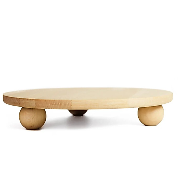 Tatakan/Meja Kayu Jati Kaki Bulat Kecil Modern