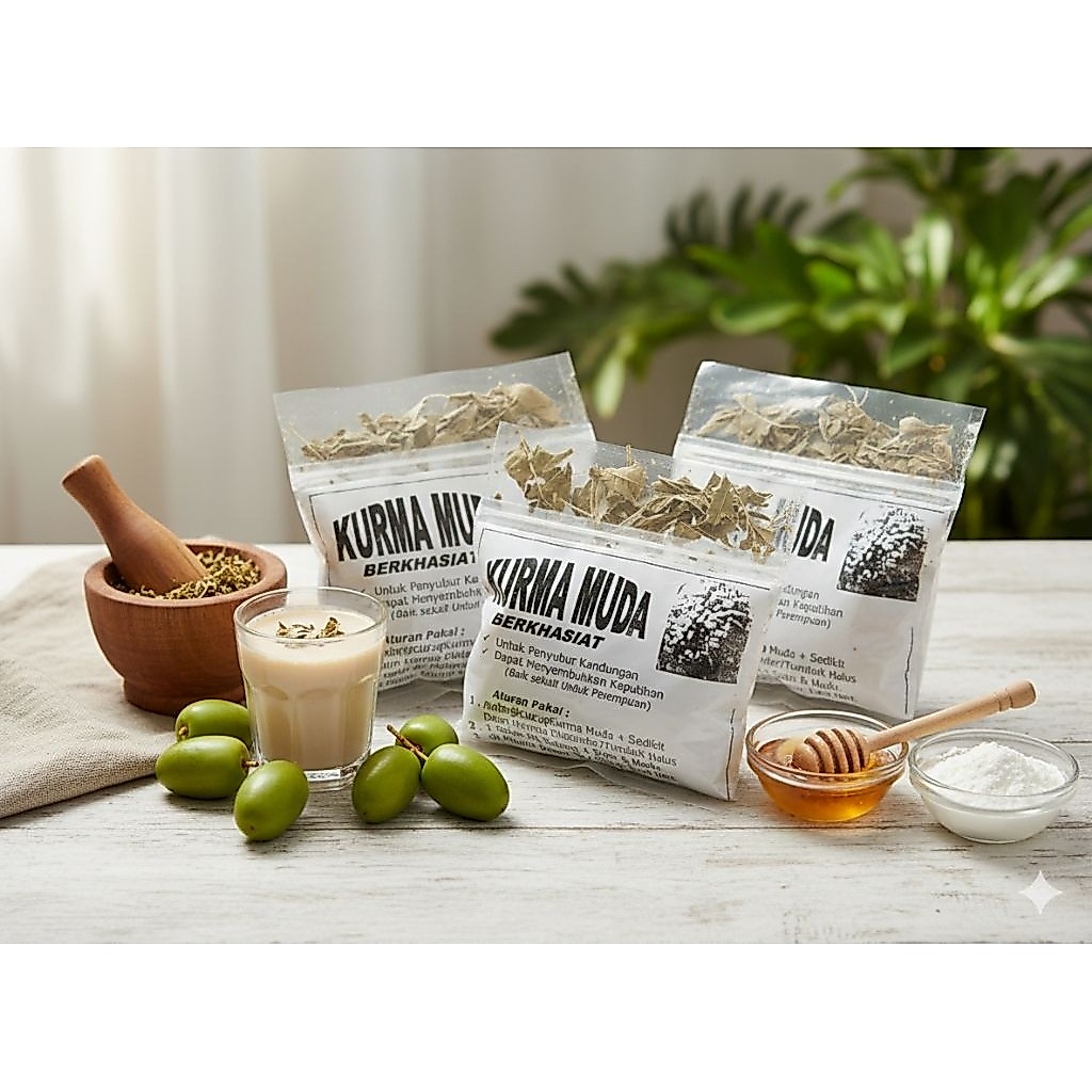 Kurma Muda Kering Fresh Daun Marmia untuk Program Hamil Promil Kesuburan Suami Istri Herbal Original