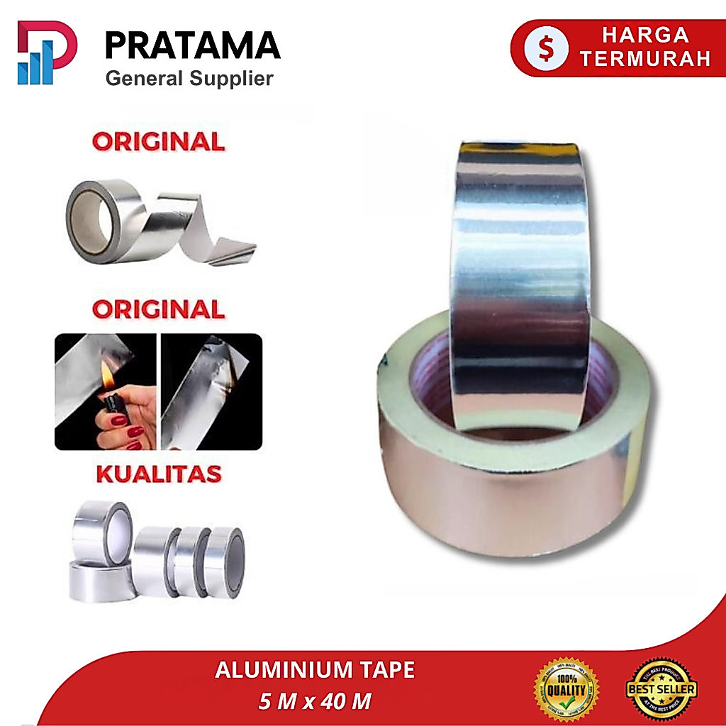 Lakban Almunium - aluminium tape tahan panas foil