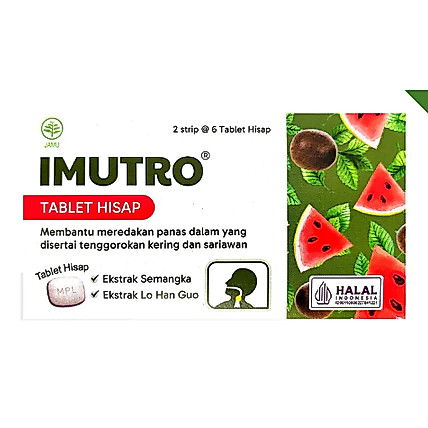 Imutro Tablet Hisap Ekstrak Semangka & Lo Han Kuo - Sariawan, Panas Dalam