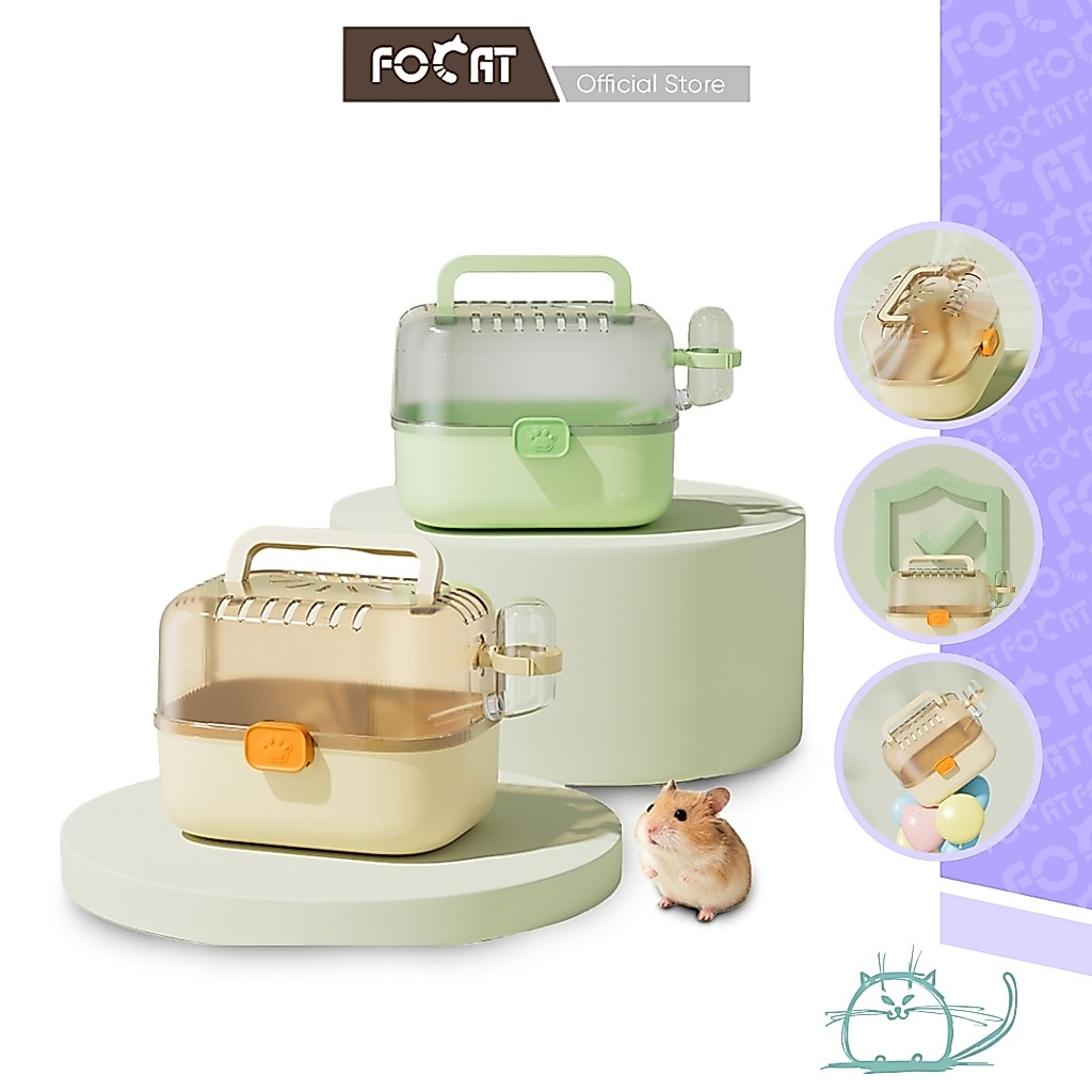 FOCAT Kandang Hamster Portable F23 Kandang Mini Hamster Desain Transparan/Rumah Hamster Mini