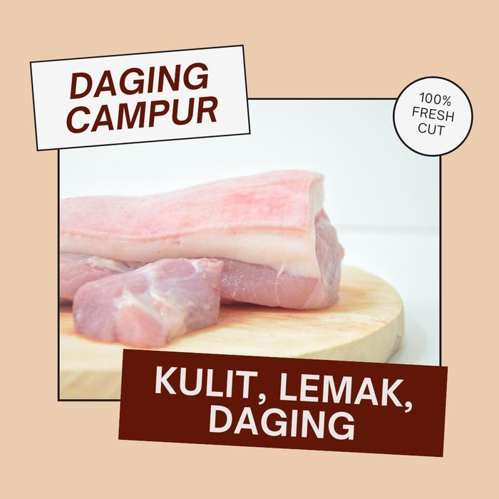 Daging Babi Campur / daging babi lapis lemak - 500 gr