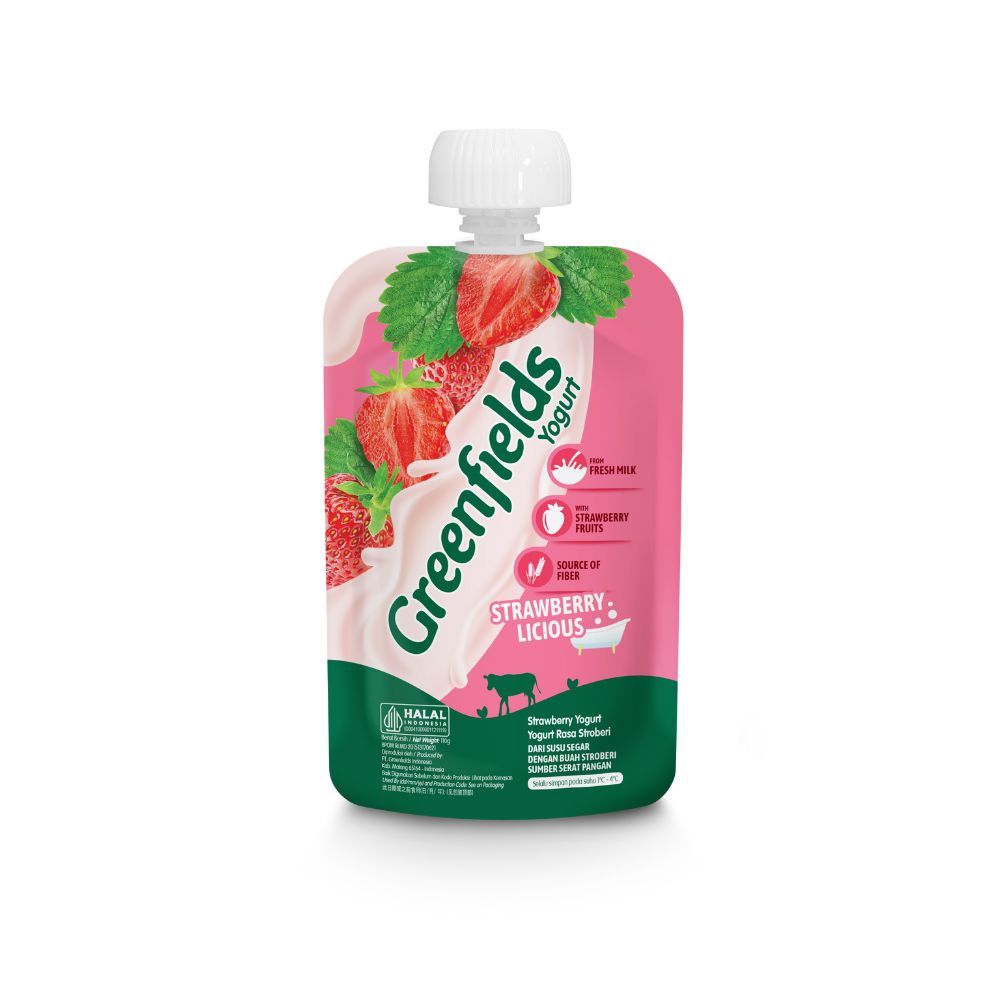 Greenfields Yogurt Strawberry Pouch 110 gram