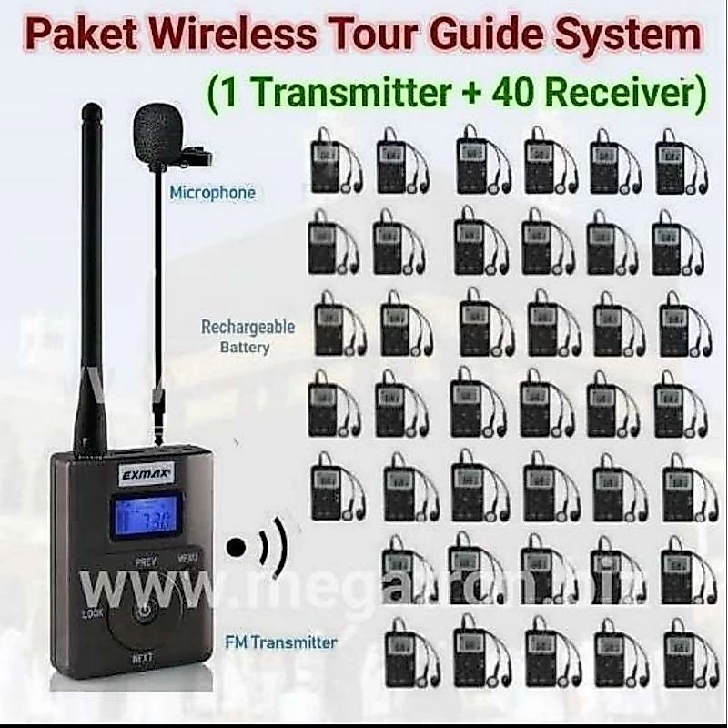 Paket Wireless Tour Guide System 1 Transmitter + 40 receiver (battery rechargeable) - cocok buat umroh
