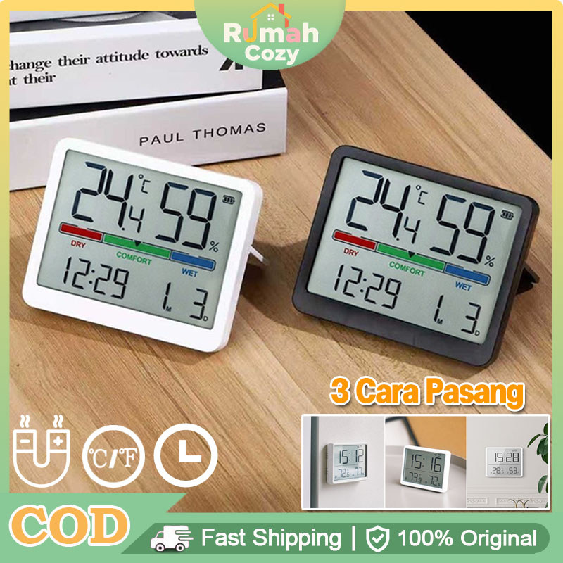 Thermometer Hygrometer Digital Termometer Jam Digital Termometer Ruangan Suhu Multifungsi Jam Elektr