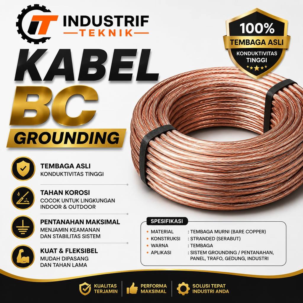 Kabel BC Grounding 1x4 mm2 STANDARD PASAR ( 4mm 4mm2 4 mm )
