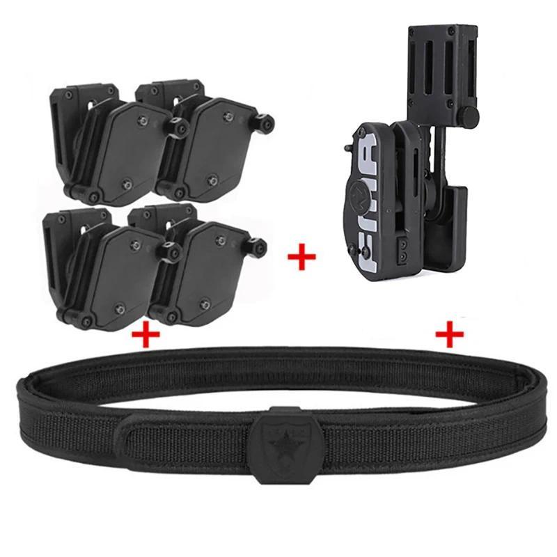 Tactical Skirmish IPSC Belt Perfect Mat with Holster Speed Magazine Pou Set, Competition Shooting Be