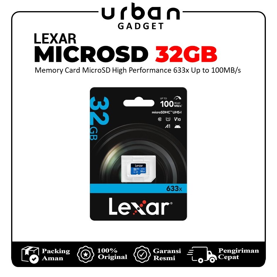 Memory LEXAR MicroSD A1 32GB UHS-1 Memory Card HP Original