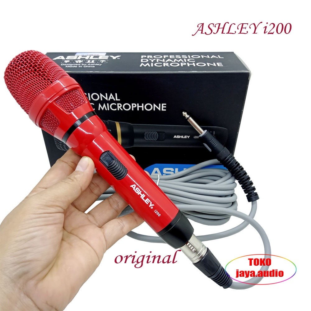 Microphone ASHLEY i-200 Mik kabel Mic Cable ASHLEY i200 Professional Mikrofon Vokal Merek ASHLEY