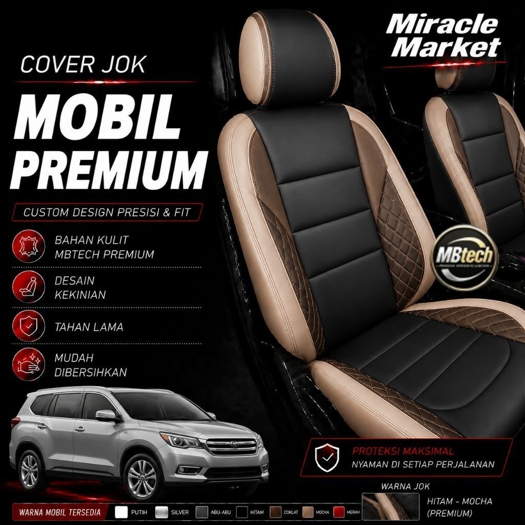 Cover  Jok Mobil All Tipe  3 Baris Premium MbTech || Avanza, Veloz, Xenia, Calya, Sigra, Innova