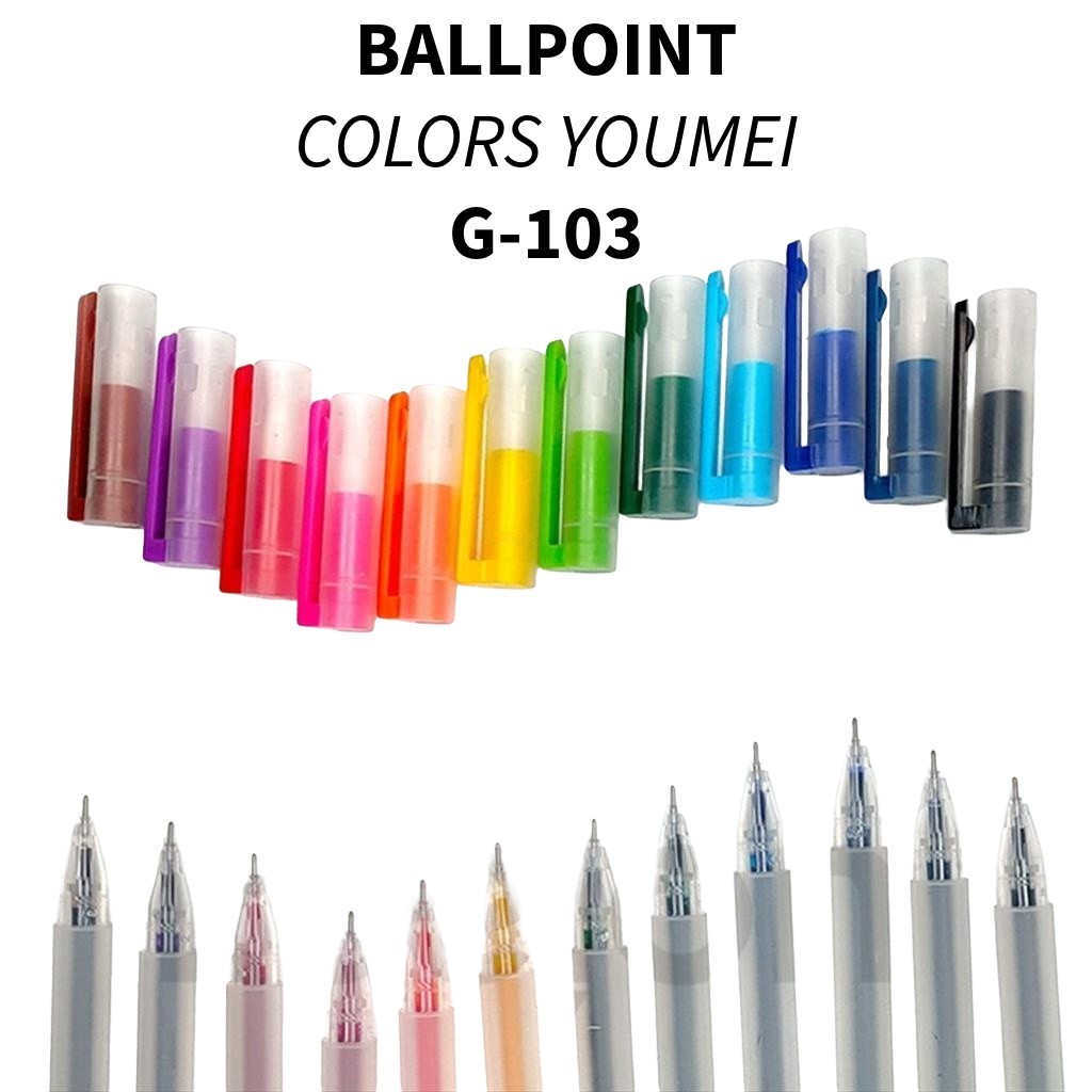 

❤️️12warna pulpen gel warna warni / 12pcs pulpen gel warna warni / Pulpen Gel Youmei 12 Colors G103❤️️